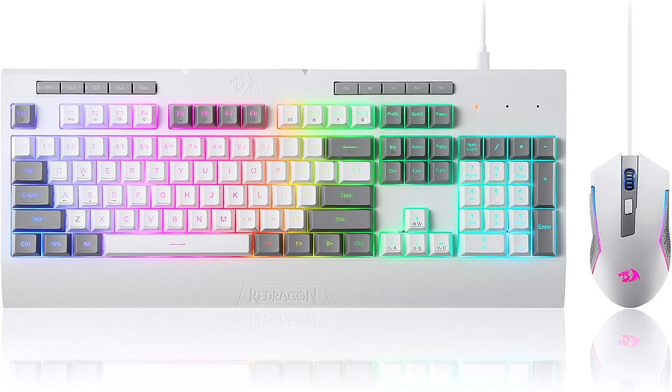 Thumbnail: Redragon S151 Gaming Keyboard & Mouse Combo, 104 Keys K525 Wired RGB Membrane Ke