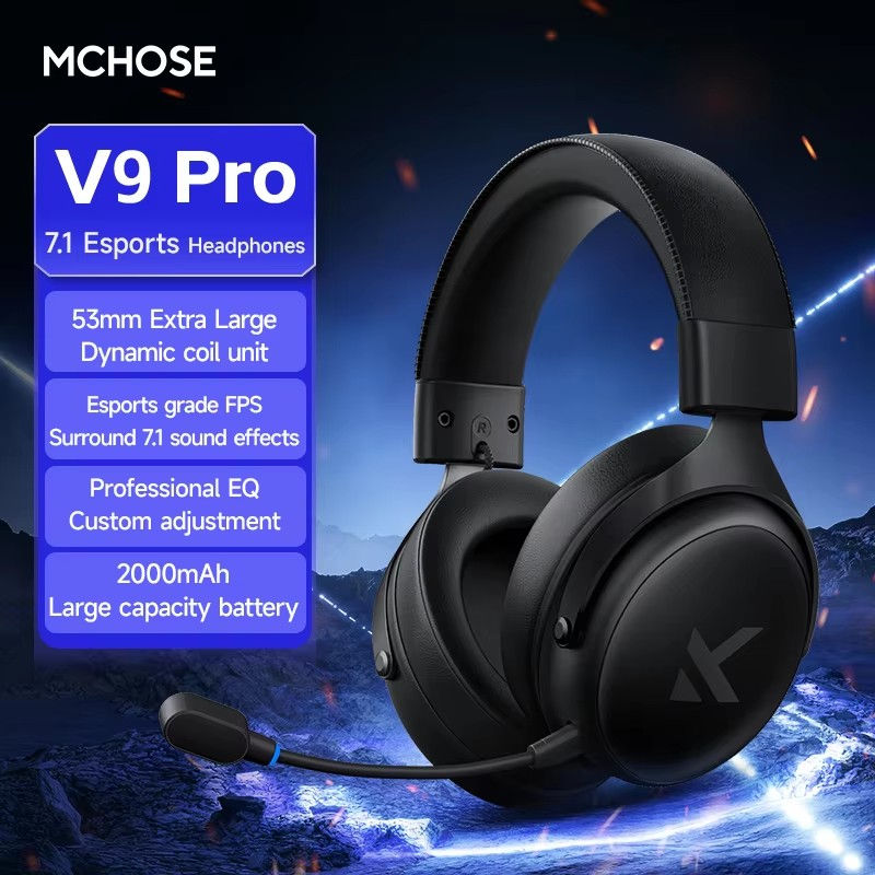 Thumbnail: MCHOSE V9 Pro Headset with Microphone Three Mode Bluetooth Wireless Computer PC 