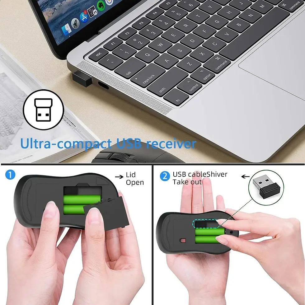 Thumbnail: 2.4G Wireless Mouse Gaming Mouse Ergonomic Mice 800-1200-1600 DPI Mouse Recharge