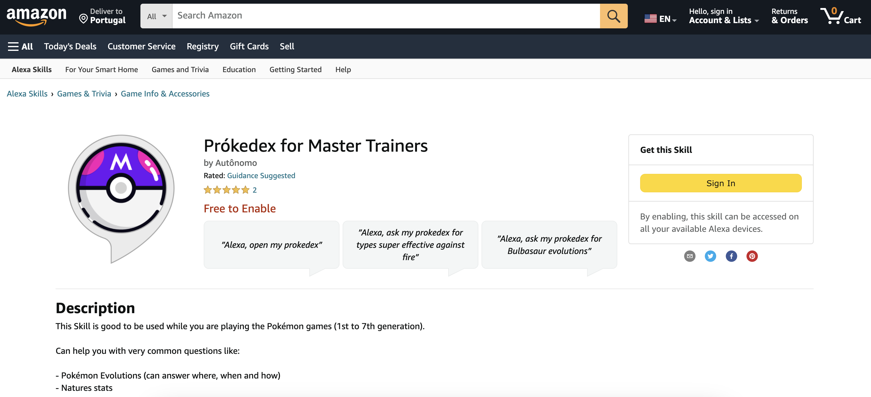 The Prókedex page on Amazon (English-speaking stores only)