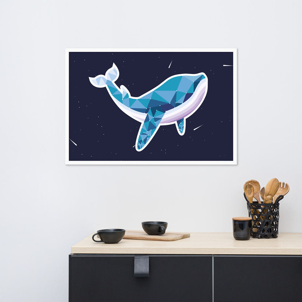 Thumbnail: Geometric Whale in Space Framed poster