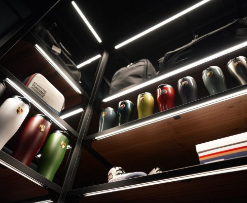 Inside Porsche Studio Naples merchandise