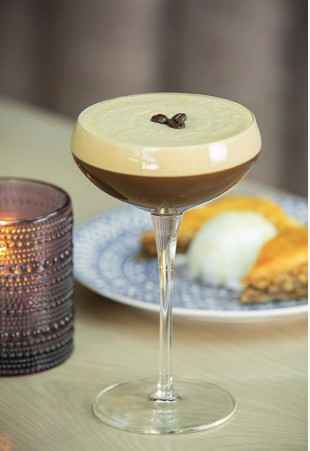 espresso martini at Del Mar restaurant