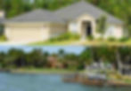 One home not on the water but in a flood zone; one home with a water dock.