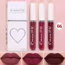 Thumbnail: 3-Piece Matte Lip Gloss Set - Non-Stick to Cup