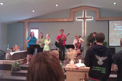 Youth leading worship