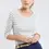 Miniature : Marinière manches trois quarts coton 06225 blanc shadow