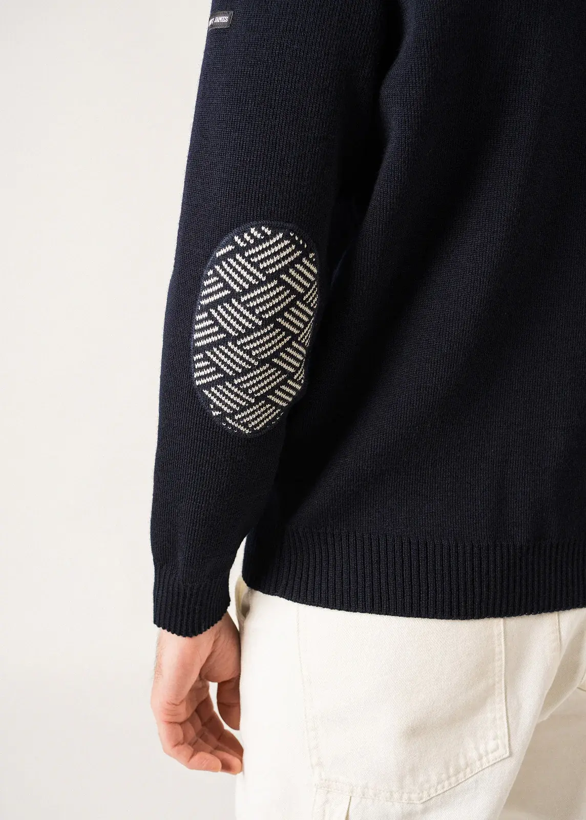 Pull marin Cancale Equipage Marine coudières Marine & Ecru