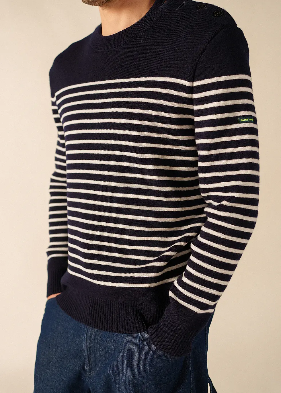 Miniature : Pull marin Binic Phosphorescent Marine rayé