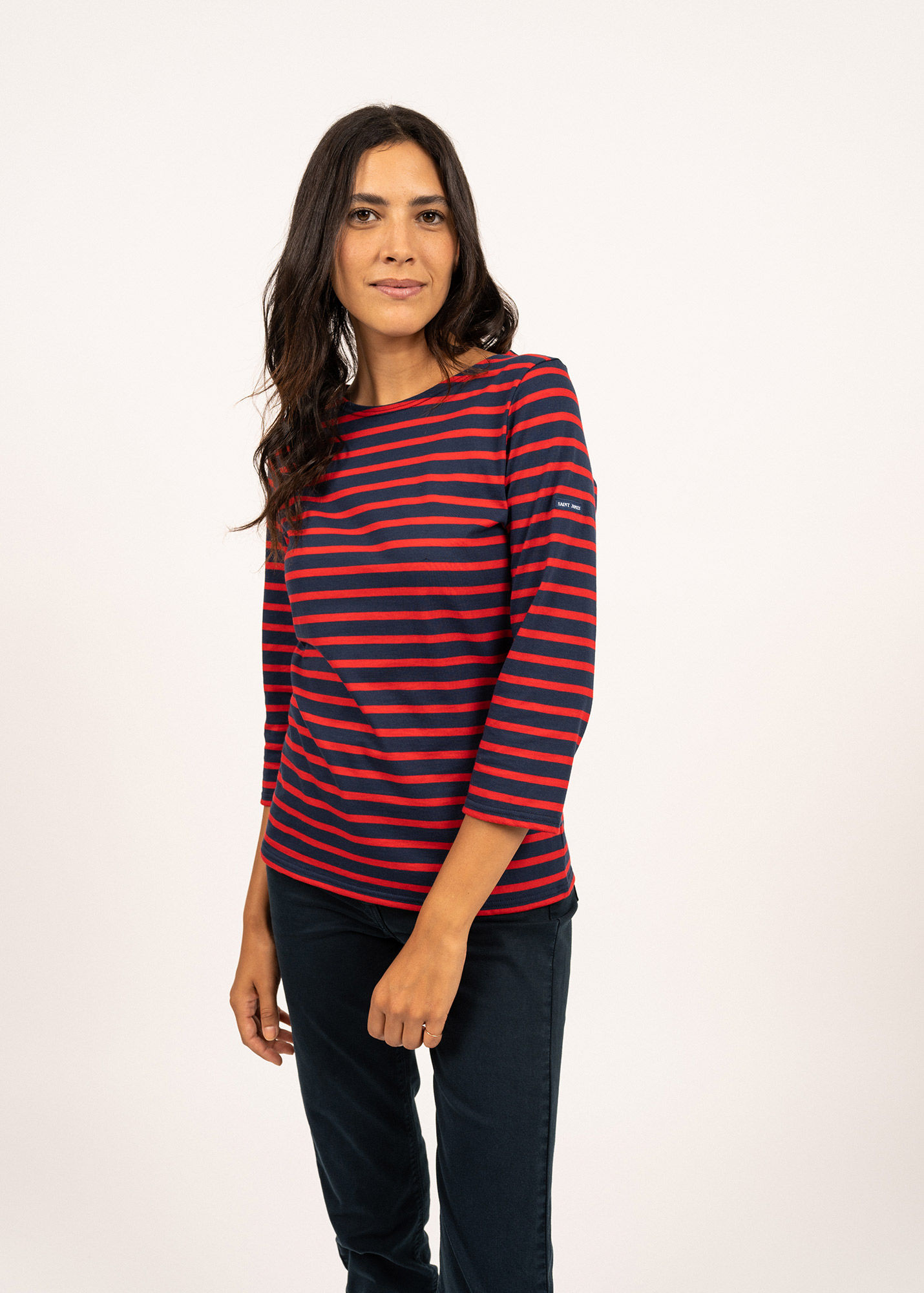 Marinière manches 3/4 Galathée Marine rayé Tulipe