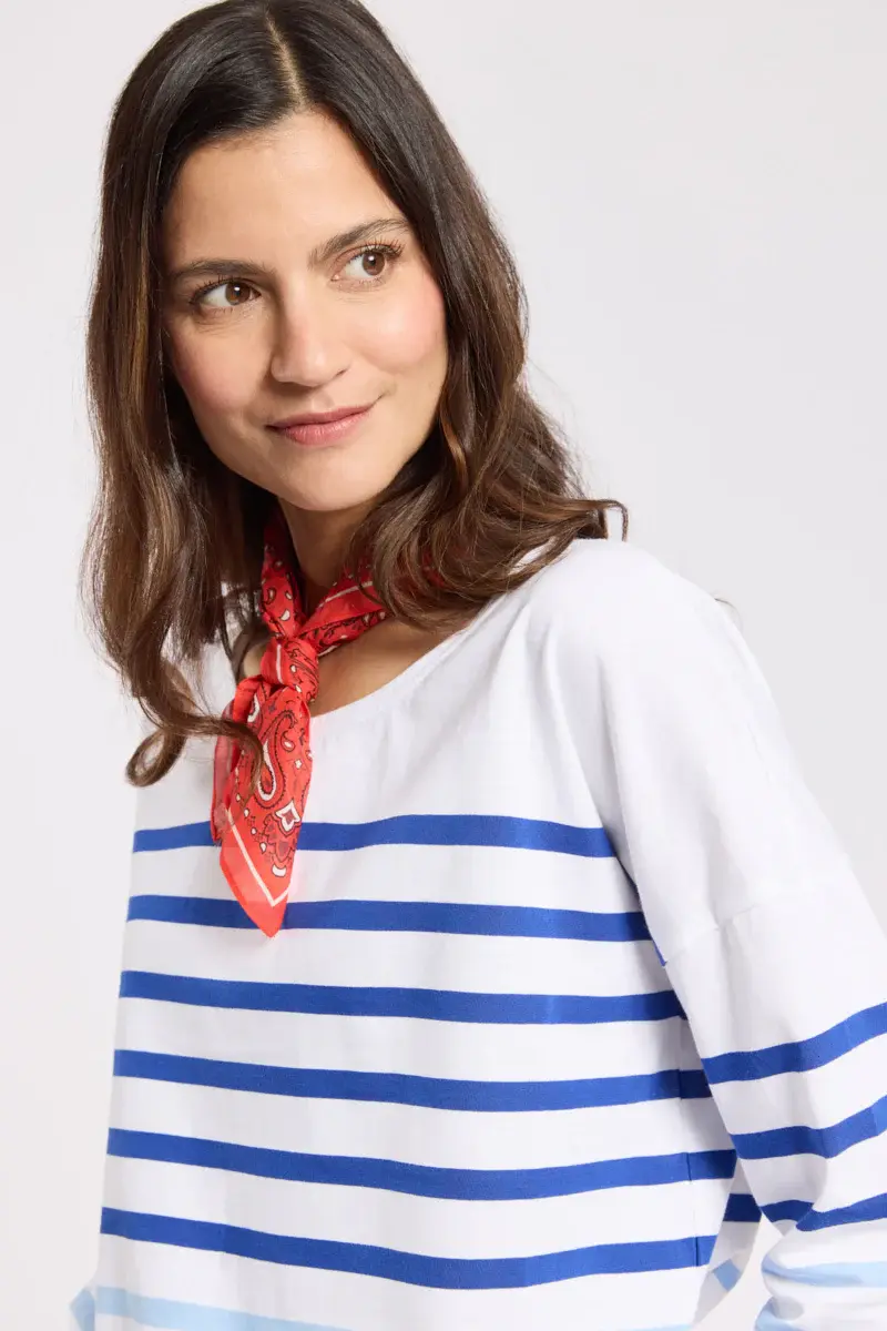 Miniature : Marinière oversized 74905 rayée multico
