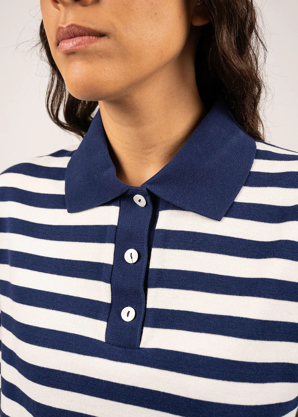 Miniature : Polo manches courtes Carola Indigo & Craie