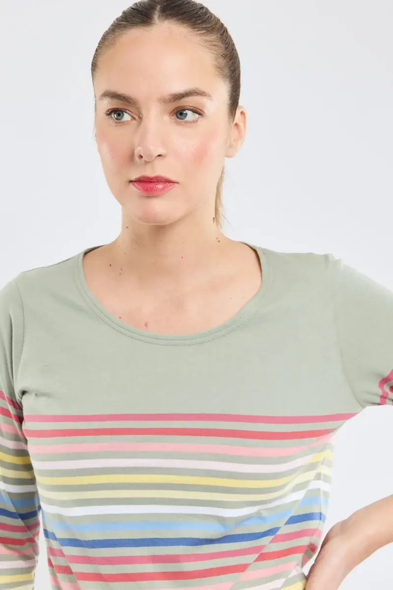 Miniature : Marinière 10 couleurs coton léger 75439 vein ruz shadow