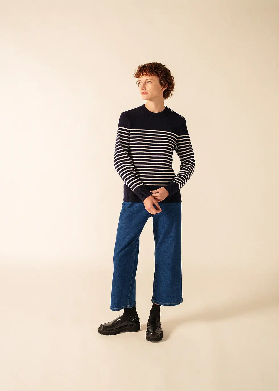 Miniature : Pull marin Binic Phosphorescent Marine rayé