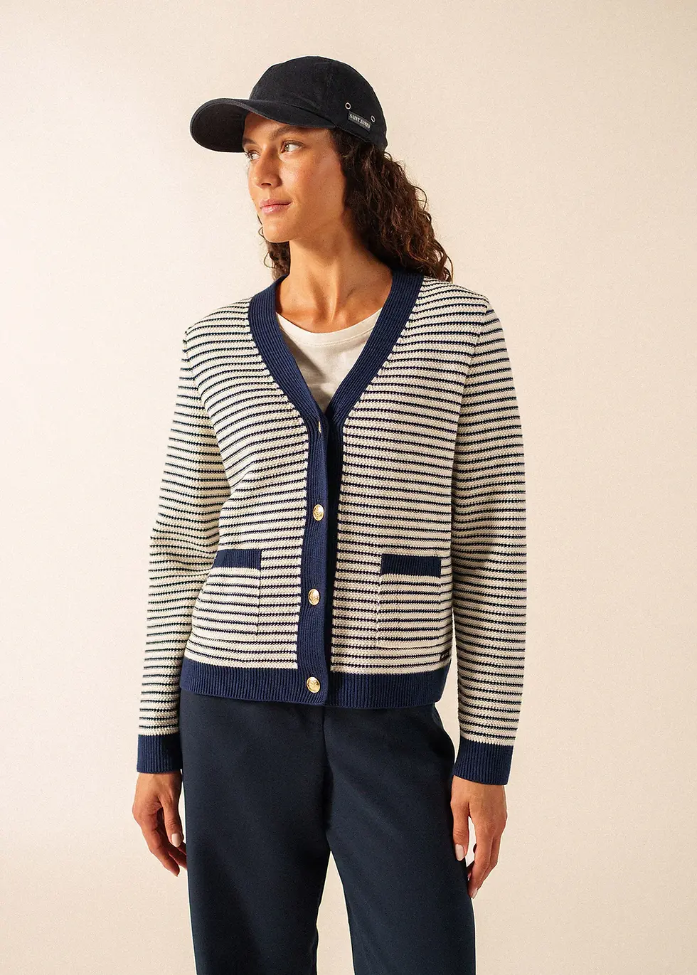 Miniature : Gilet Istres Ecume rayé Marine