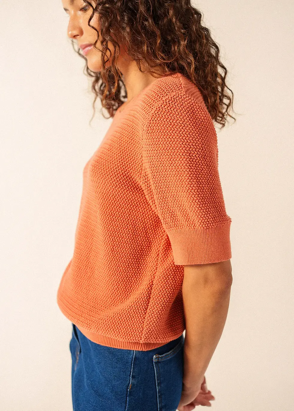 Miniature : Pull  col rond Provence argile
