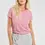 Miniature : T-shirt rayé manches courtes coton et lin 76081 Blanc Garnet Rose