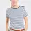 Miniature : T-shirt marin rayé 73578 coton léger Blanc & Seal