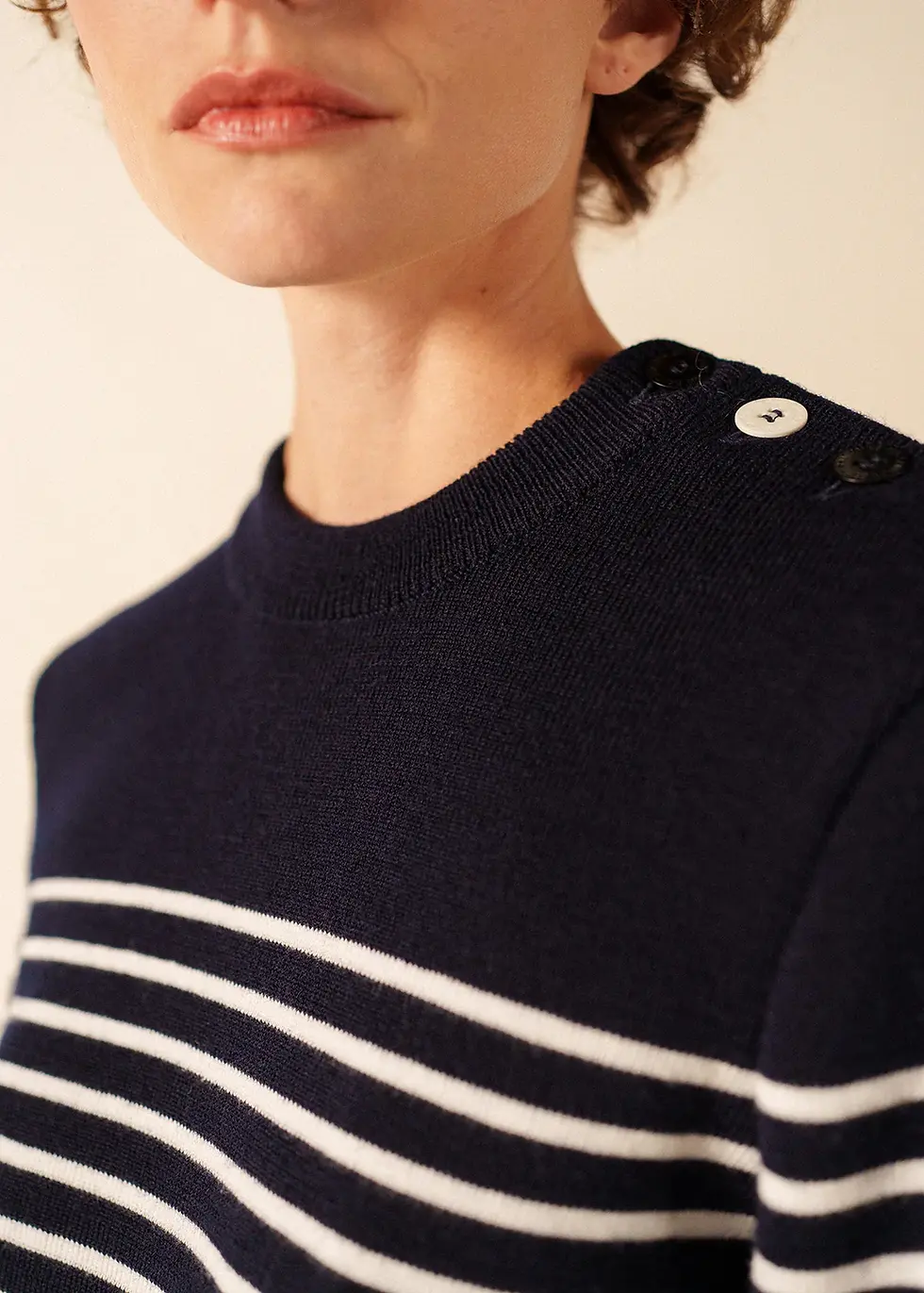 Miniature : Pull marin Binic Phosphorescent Marine rayé