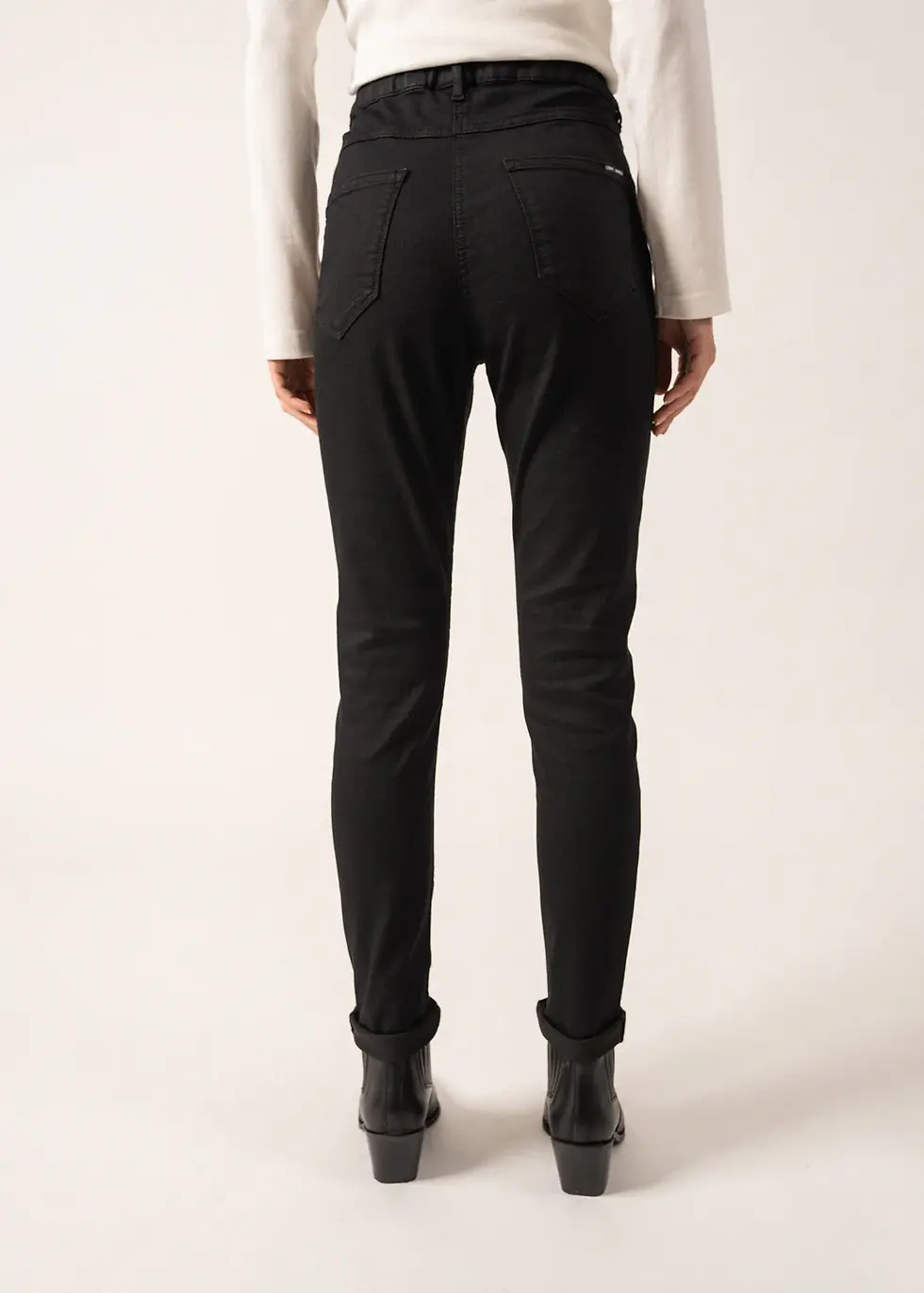 Miniature : Jegging esprit jean 5 poches Olivia denim noir