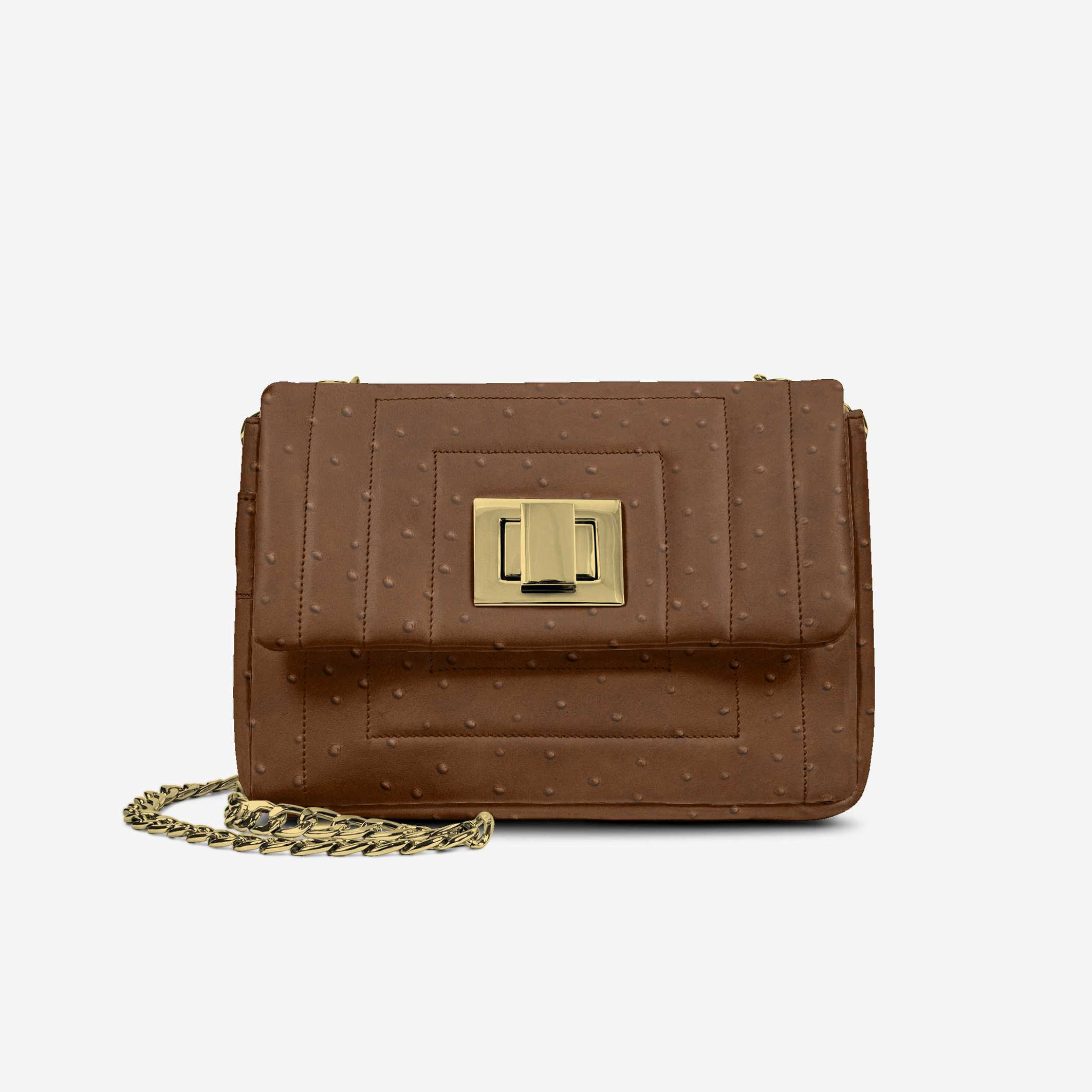 TME Elegante Vital— Ostrich Italian Leather Bag