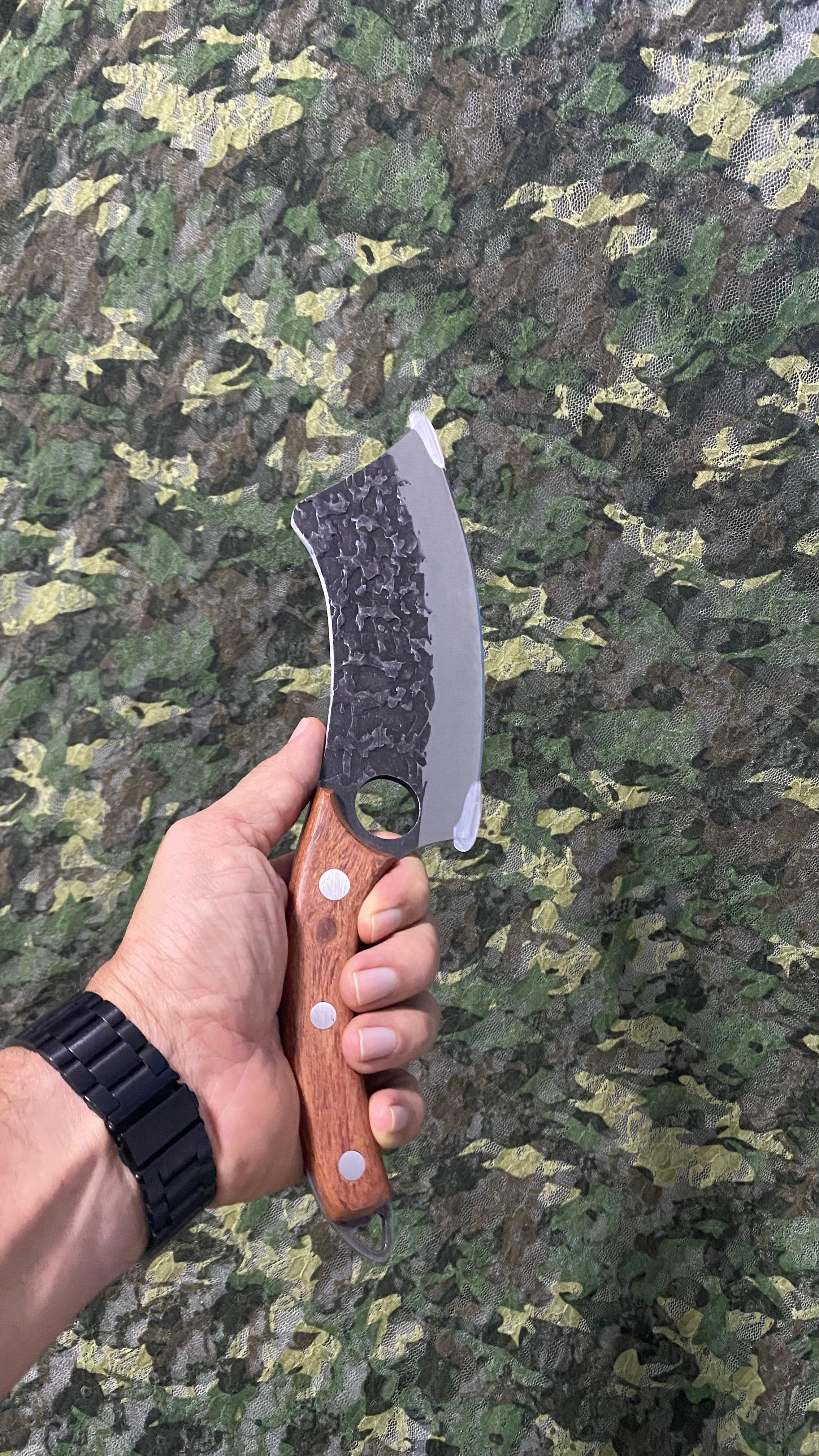 Cutelo Tang 8 Aço Carbono Com Cabo De Madeira Cinza-escuro