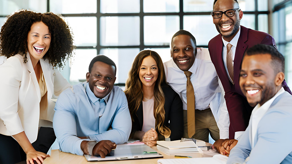 équipe professionnelle souriante