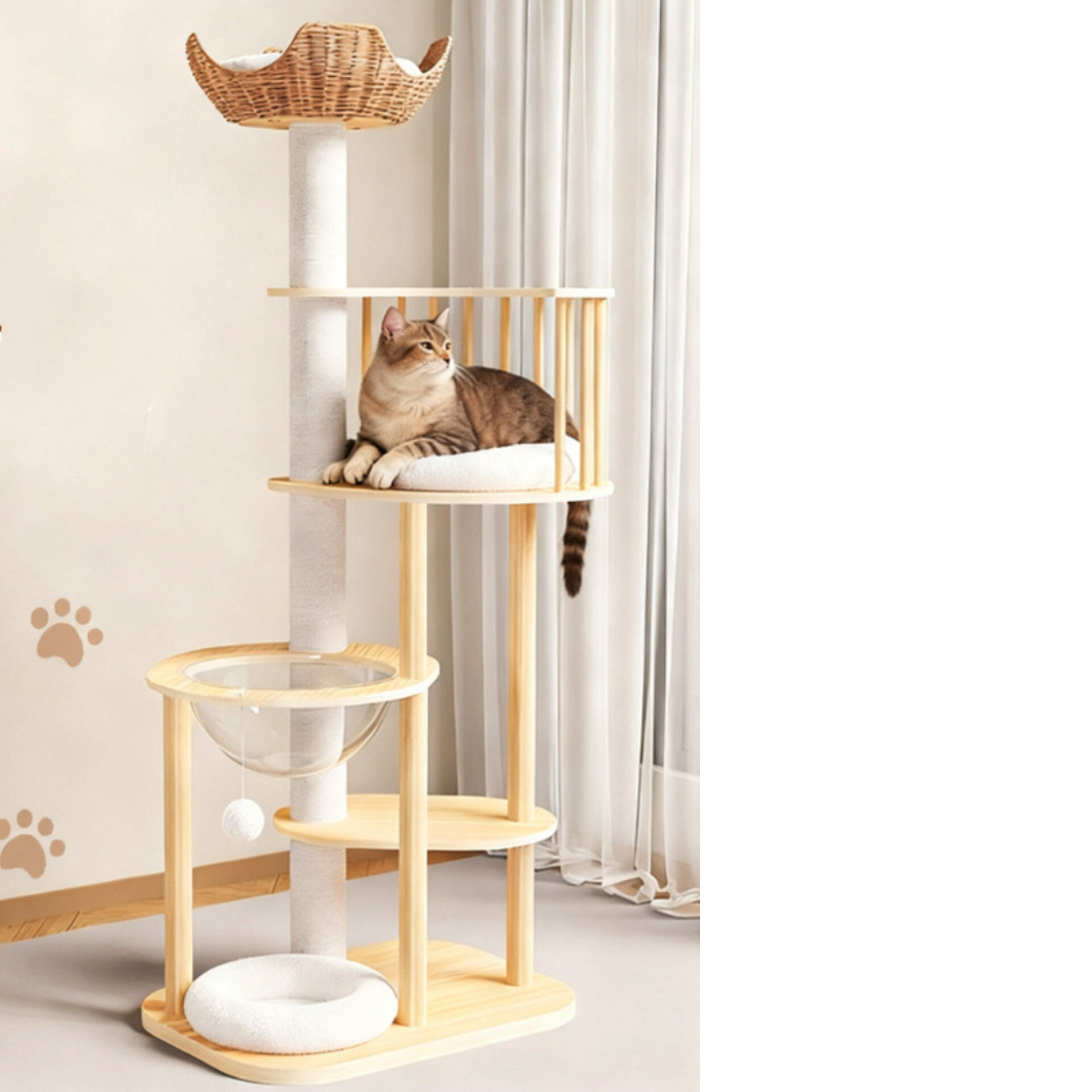 實木大型貓爬架, 貓玩具架 | Cat's Large Climbing Frame, Cat Toy Rack