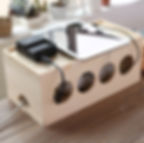 木藝充電器及拖板收納盒 | Solid Wood Cable Storage Box