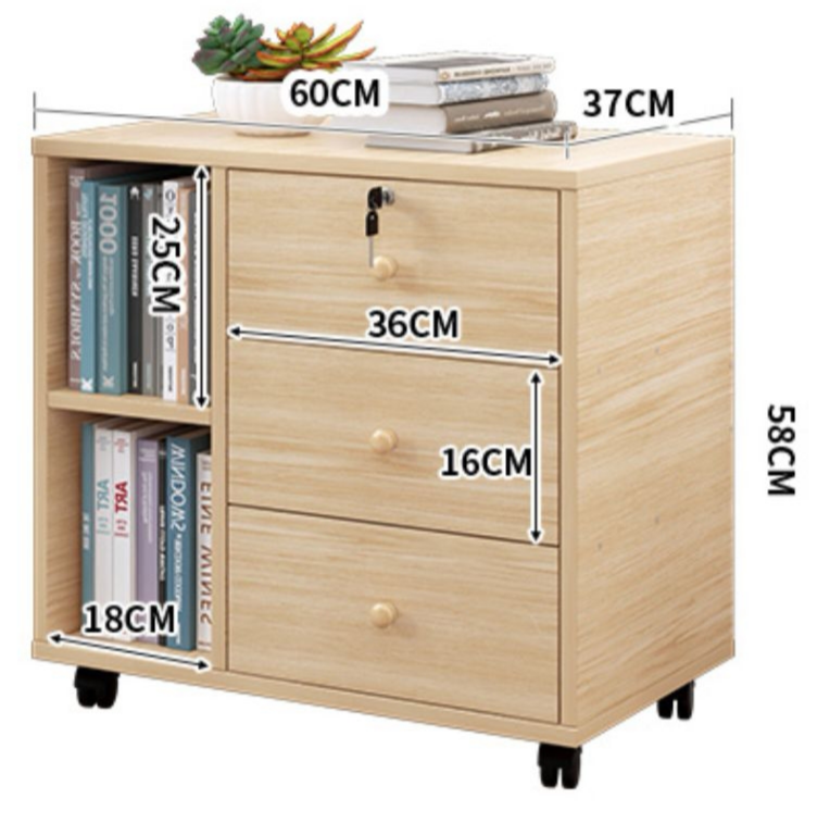 Thumbnail: 帶鎖木櫃 收納木櫃 | Wood shelving with lock