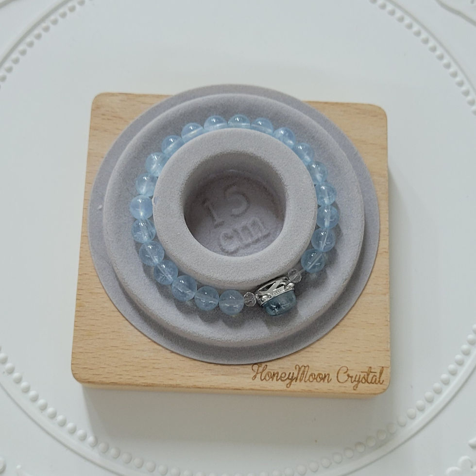 縮圖：海藍寶貓貓水晶手串 |Aquamarine Meow Crystal Bracelet with Cat Paw Charm