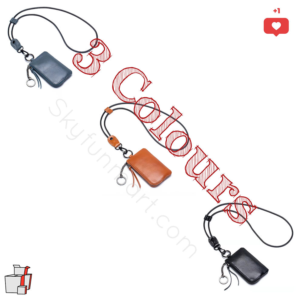 縮圖：潮人真皮掛頸卡片包及錢包二合一 | Authentic Leather Fashion Halter Card Holder and Coins Bag