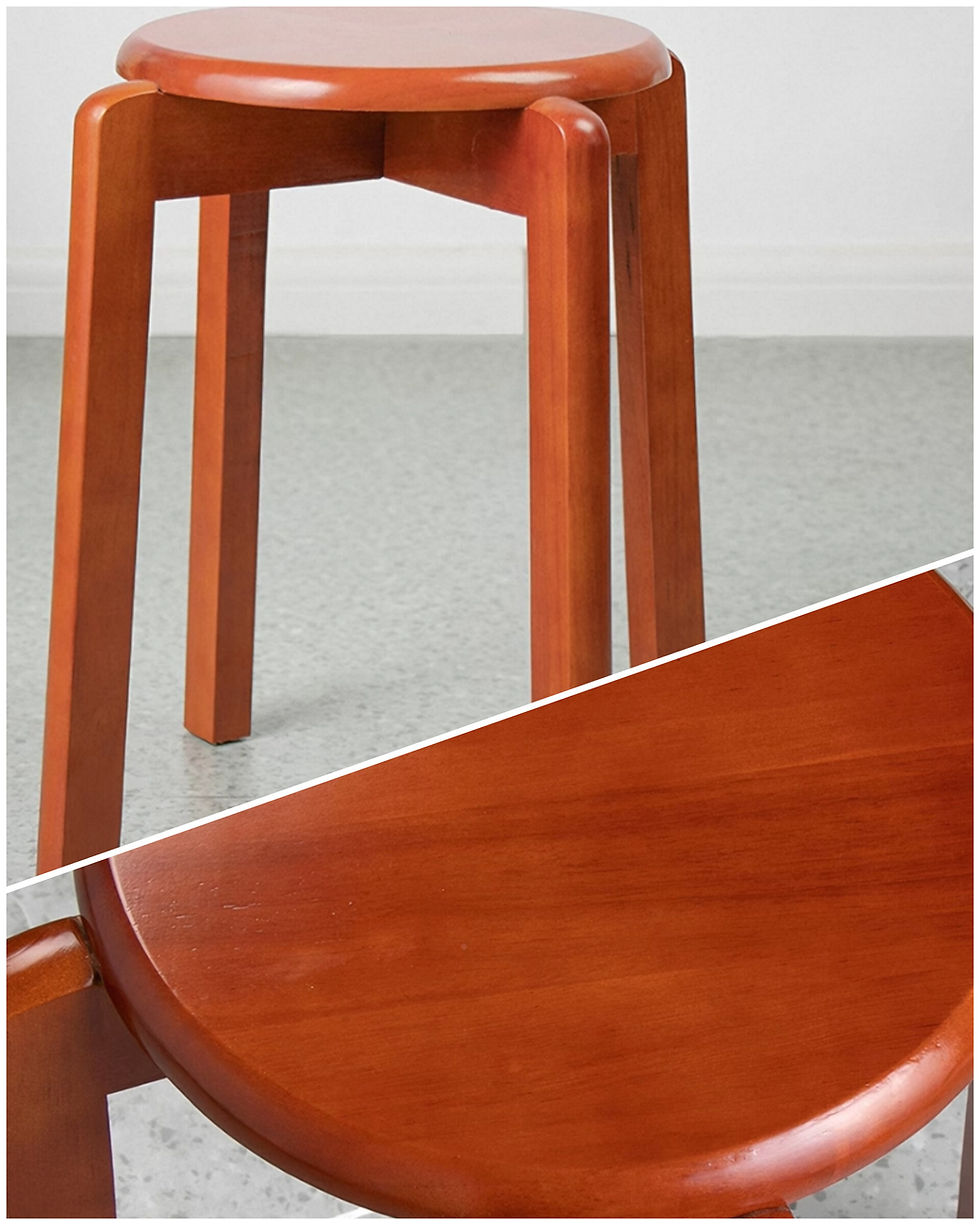 Thumbnail: 4張簡約百搭叠高櫈, 疊高椅子, 圓凳子 | 4 Pcs Set Simplicity Stackable Durable Oak Stool