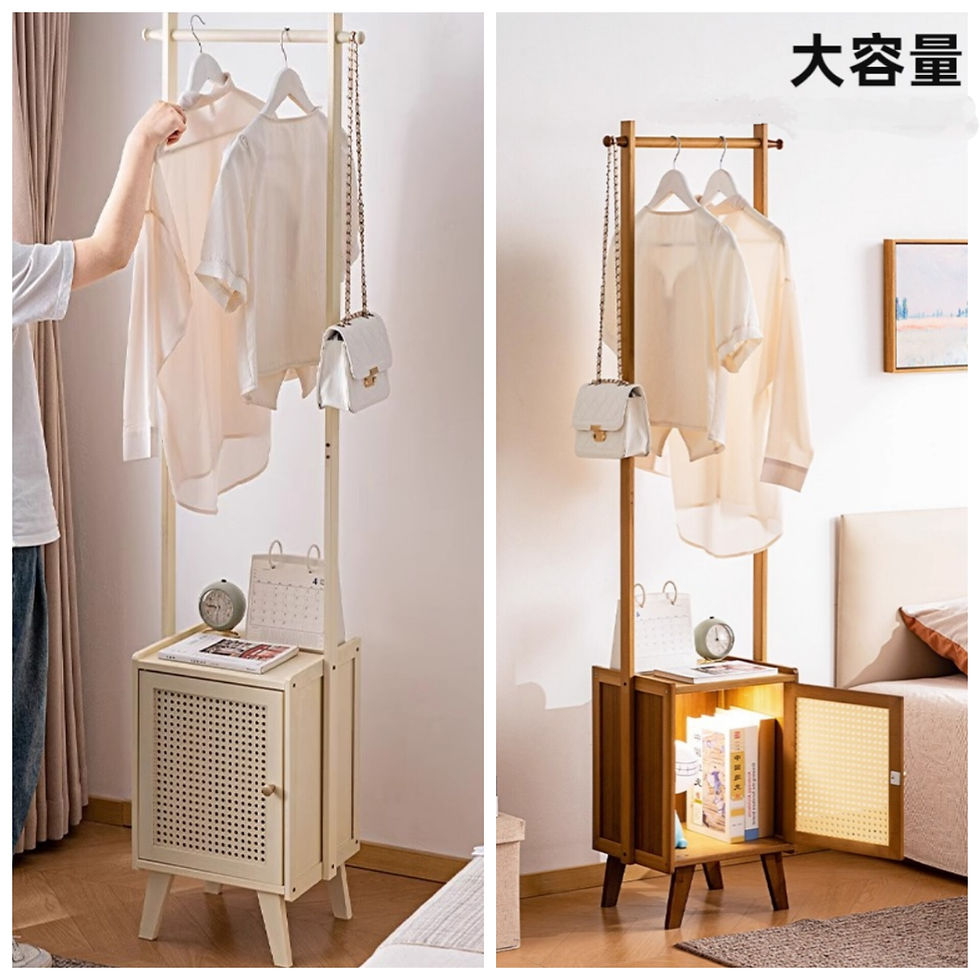 楠竹木衣帽架連櫃, 衣帽架, 衣櫃 | Bamboo Wood Cloth Rack With Wardrobe, Clothing Rack, Cloths Rack, Shelving, Wardrobe