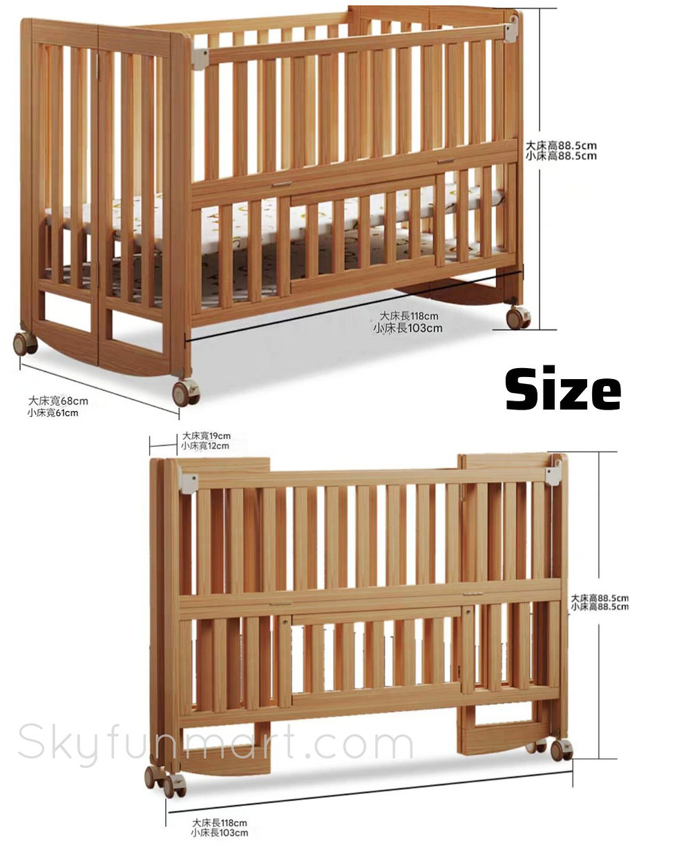 縮圖：多功能實木折叠嬰兒床 | Multifunctional Solid Wood baby Rollaway Bed