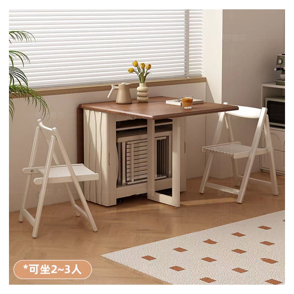 全實木可伸縮移動餐椅桌套裝 | Solid Wood Scretchable, Portable Dining Table and Chairs Set