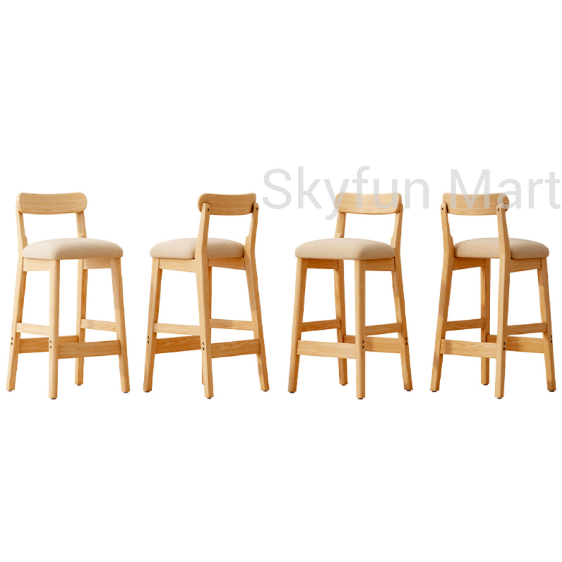 實木可拆洗吧椅 高椅 | Solid Wood High Bar Stool with Removable Washable Seat Cover