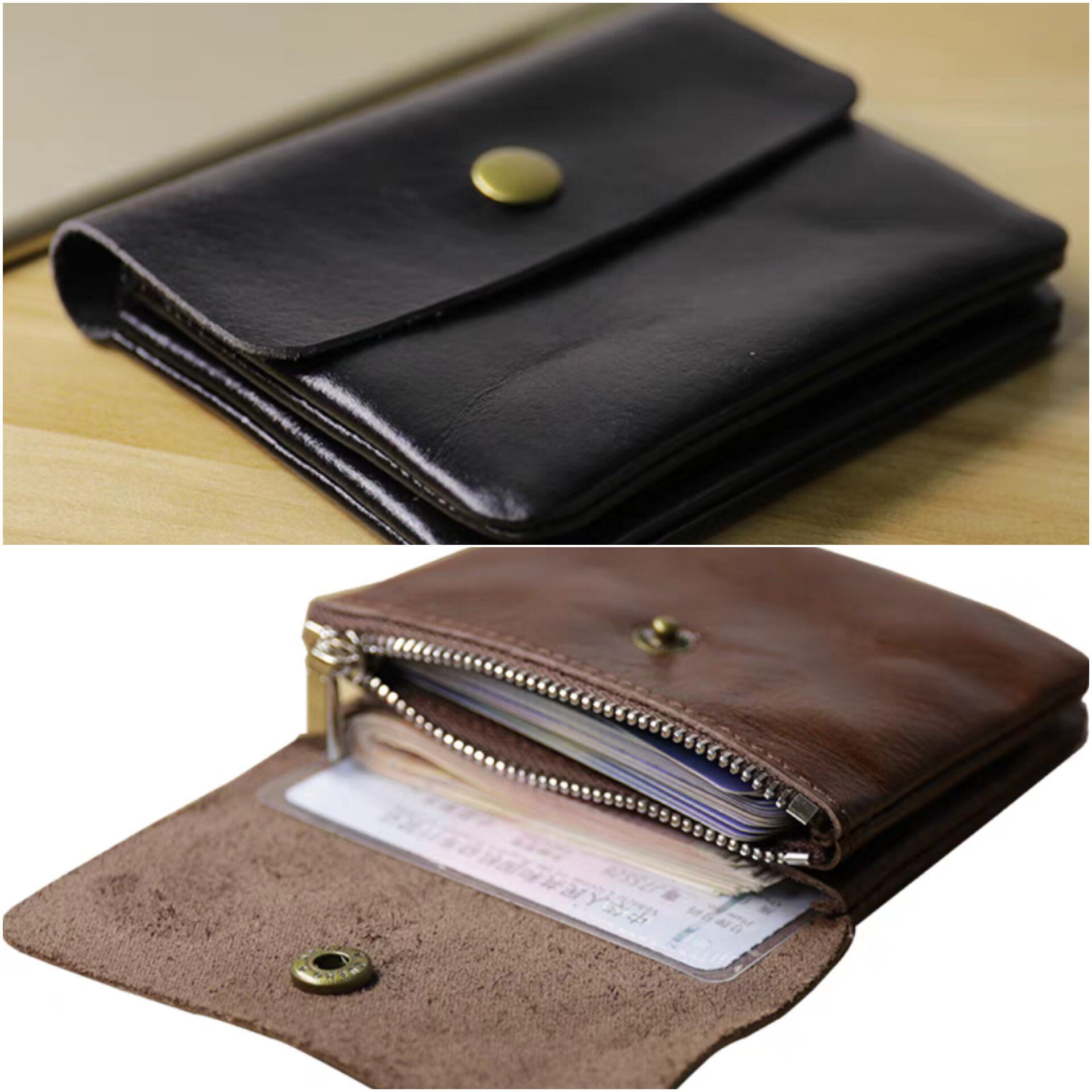 真皮兩折錢包, 迷你錢包 | Authentic Leather Small Wallet, Coin Bag