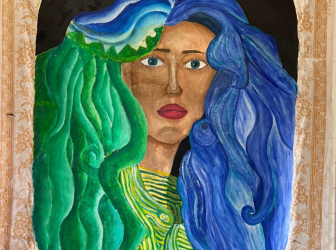 Peinture acrylique réalisée par les élèves du cours de dessin ados
