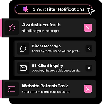 Demonstrates how users can automatically sort notifications using intelligent filters.