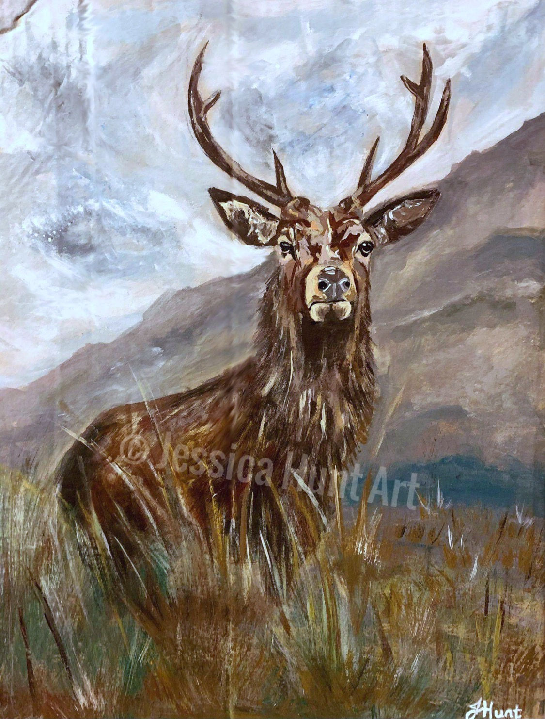 Highland Stag Scene Painting