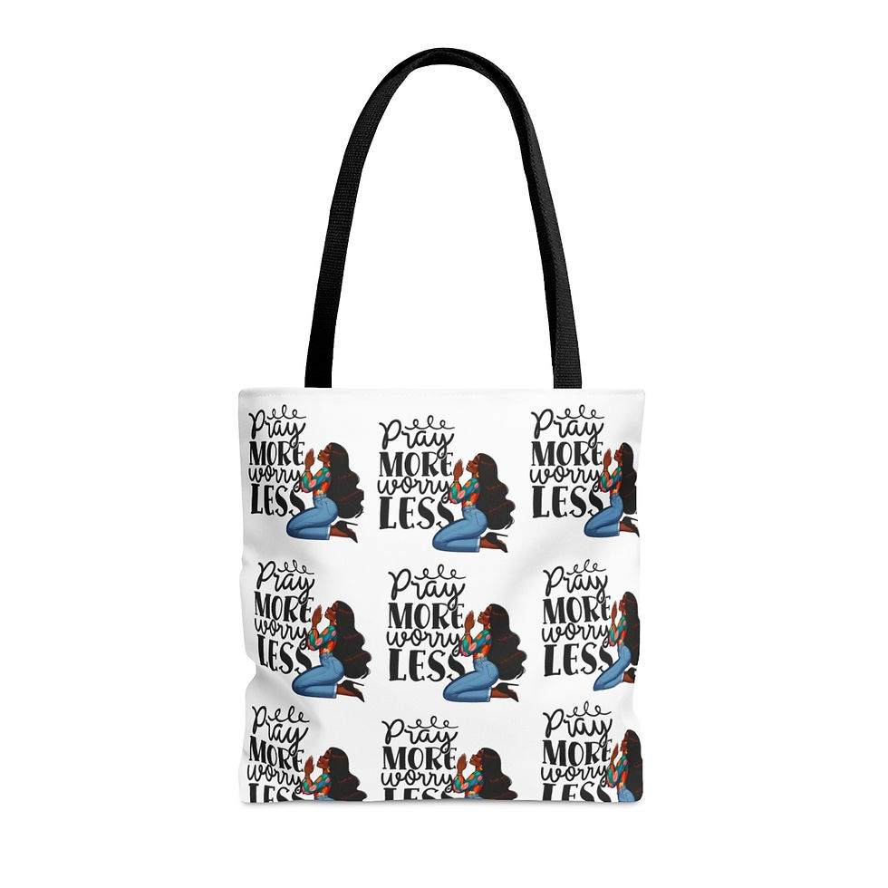 Thumbnail: Pray More Worry Less Tote Bag (AOP)