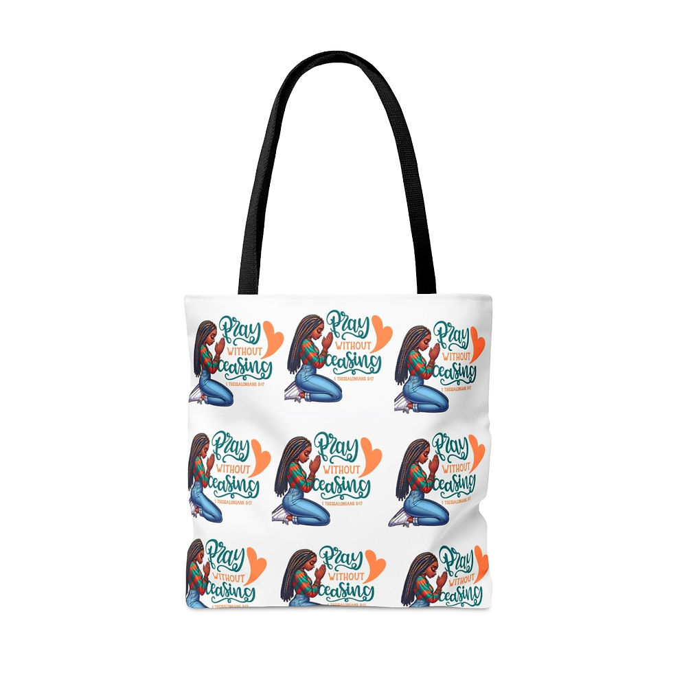 Thumbnail: Pray Without Ceasing Tote Bag (AOP)