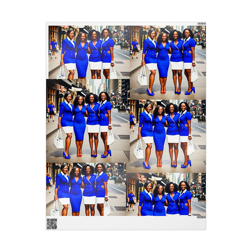 Thumbnail: Black Girl Magic Blue & White Wrapping Papers