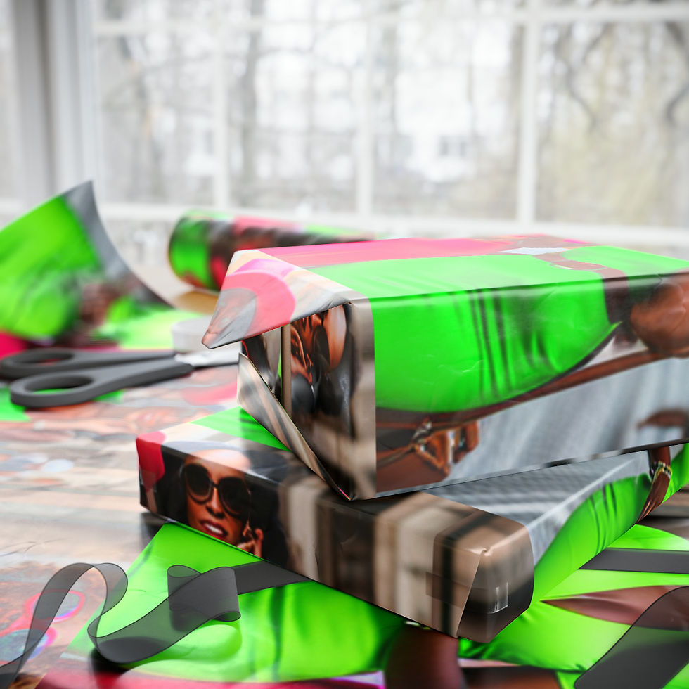 Thumbnail: Black Girl Magic Pink & Green Wrapping Papers
