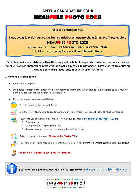 Appel à candidature Neauphle Photo 2026