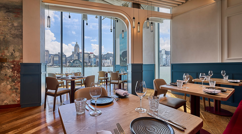 MOA Dining interior seaview dining room individual tables seaview floor to ceiling window