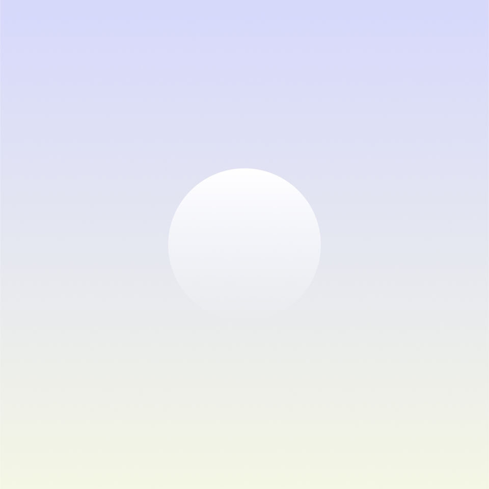 Cercle blanc lumineux sur fond dégradé pastel violet et jaune.