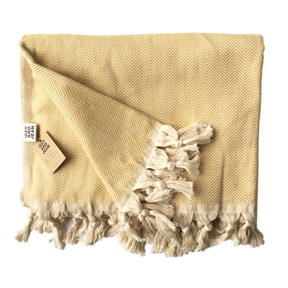 Herringbone Throw, Mustard