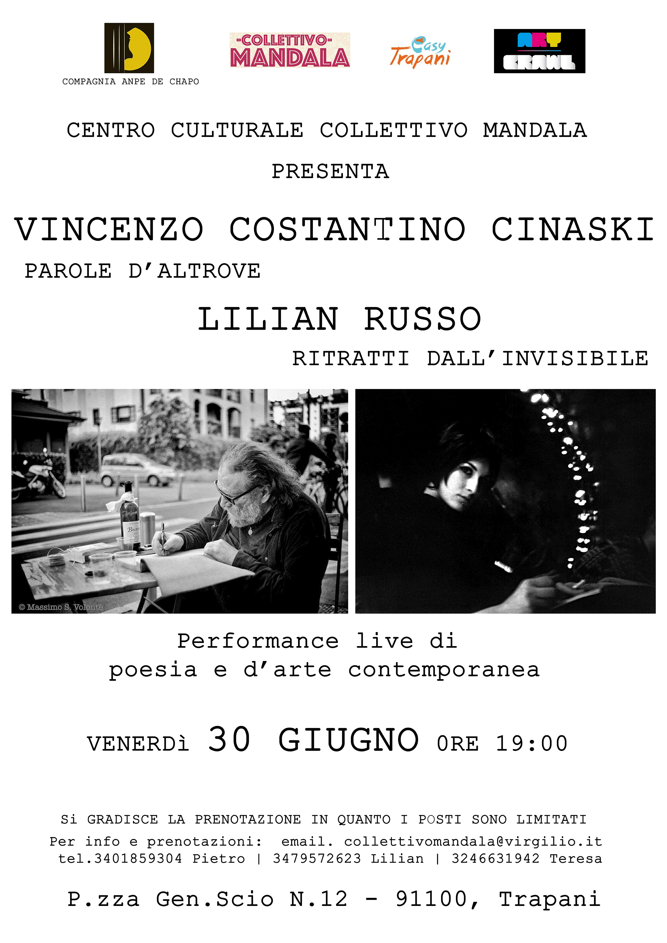 Locandina Vincenzo Costantino Cinaski e Lilian Russo 